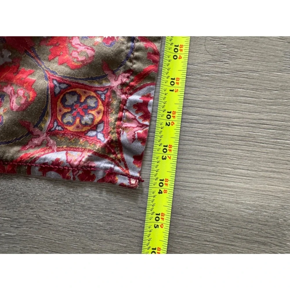 Ralph Lauren Home King Flat Sheet Red Paisley Cotton‎ Persian Floral GALAHAD